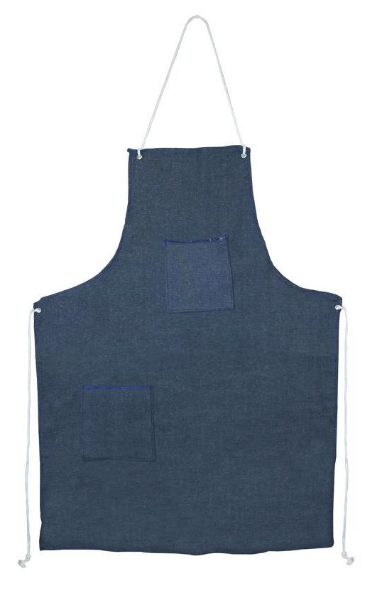 A denim work apron