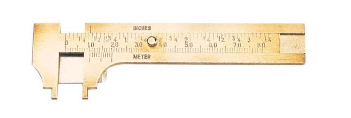 A brass caliper (gauge)