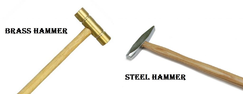 brass and steel hammers