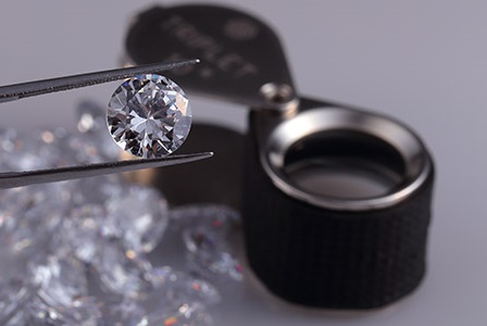 Diamonds and a loupe